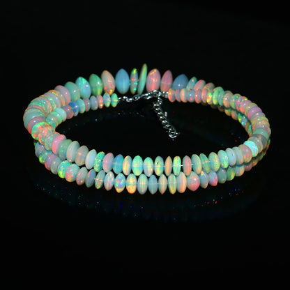 Natural Multi-Color Ethiopian Opal Fancy Necklace – Fire Gemstone Jewelry