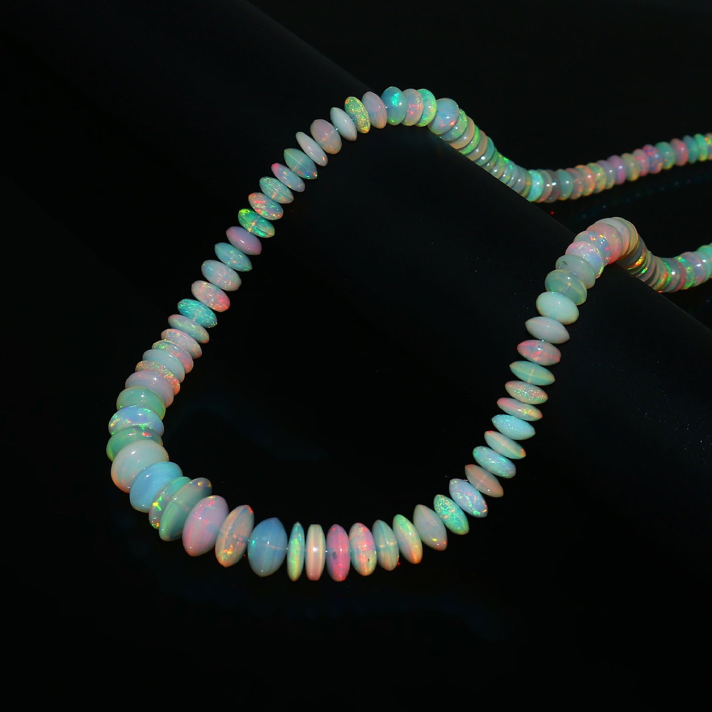 Natural Multi-Color Ethiopian Opal Fancy Necklace – Fire Gemstone Jewelry