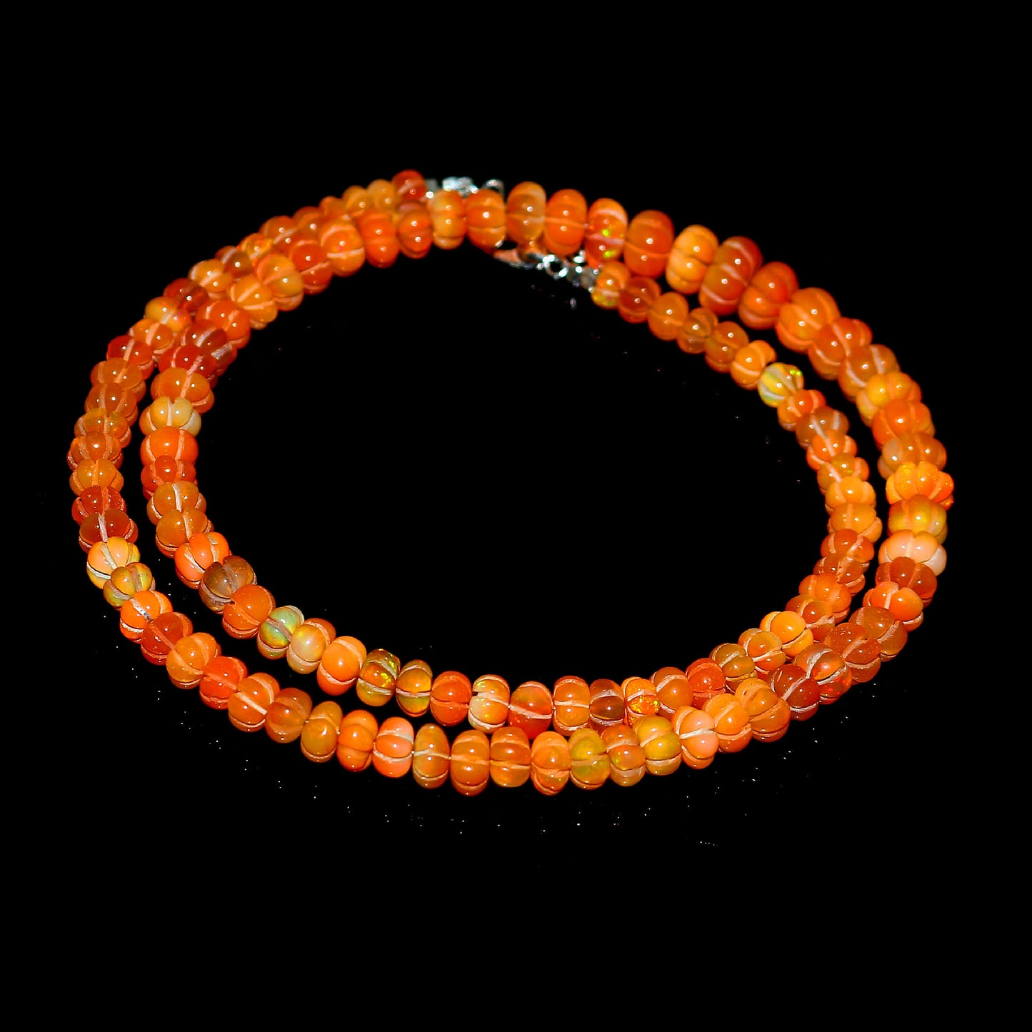 Natural Orange Ethiopian Opal Pumpkin Necklace – Glowing Fire Opal | Cute & Meaningful Gift