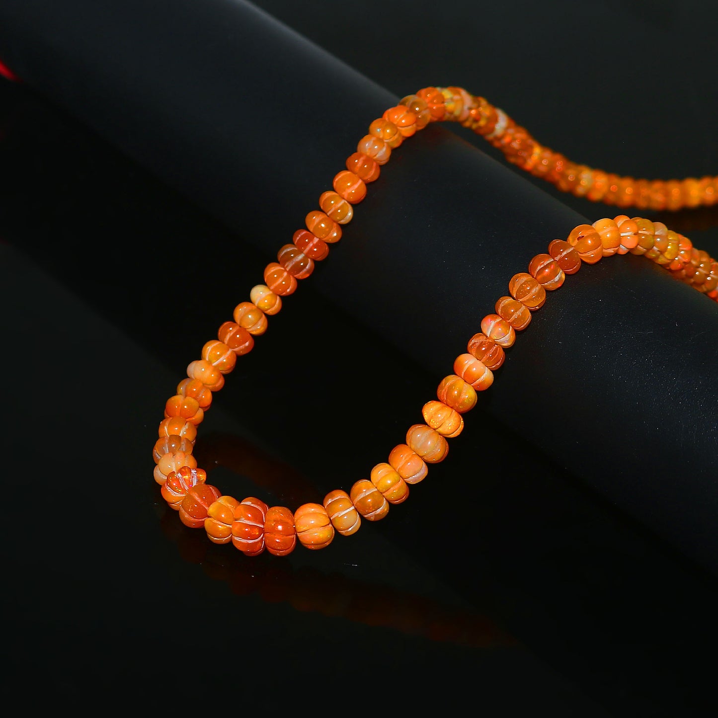 Natural Orange Ethiopian Opal Pumpkin Necklace – Glowing Fire Opal | Cute & Meaningful Gift