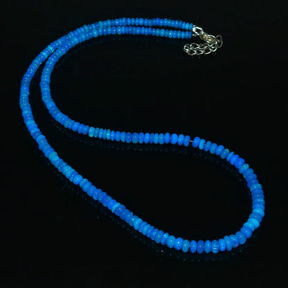 Natural Blue Ethiopian Opal Necklace – Iridescent Ocean Gem | Meaningful Jewelry Gift for Women