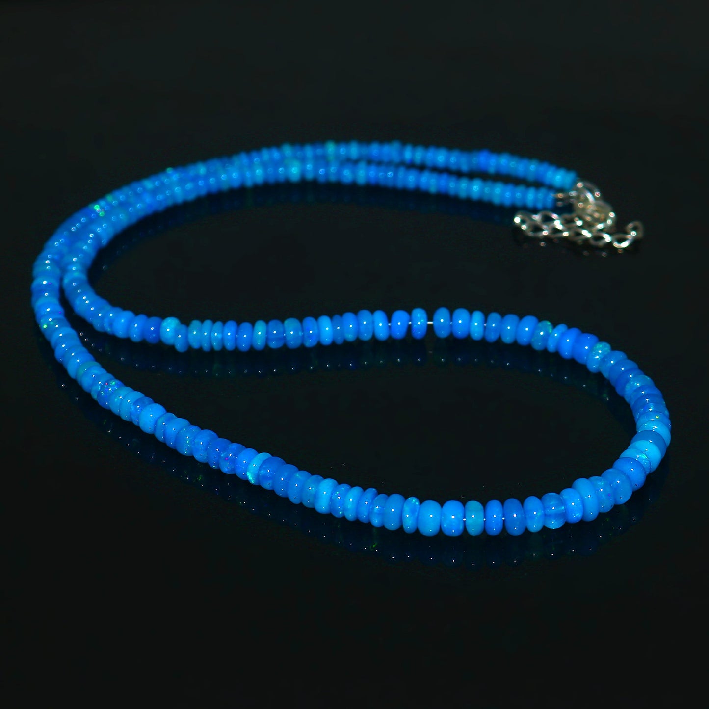 Natural Blue Ethiopian Opal Necklace – Iridescent Ocean Gem | Meaningful Jewelry Gift for Women