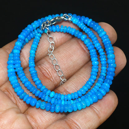 Natural Blue Ethiopian Opal Necklace – Iridescent Ocean Gem | Meaningful Jewelry Gift for Women