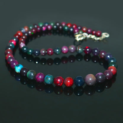 Natural Multi-Color Ethiopian Opal Round Necklace – Fiery Gemstone Jewelry
