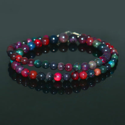Natural Multi-Color Ethiopian Opal Round Necklace – Fiery Gemstone Jewelry