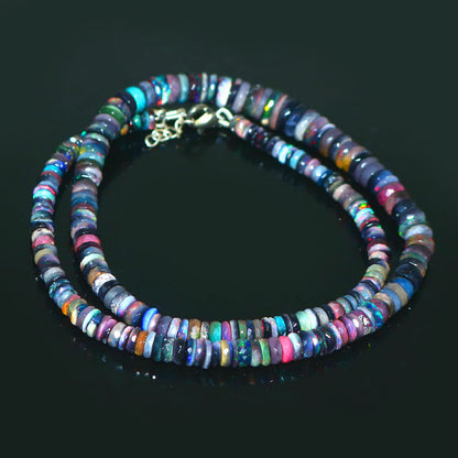 Natural Multi-Color Ethiopian Opal Tyre Necklace – Fiery Gemstone Jewelry