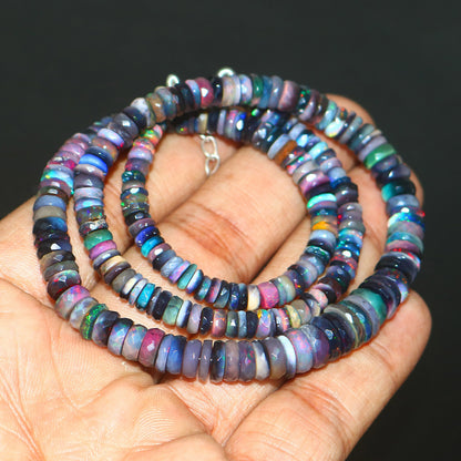 Natural Multi-Color Ethiopian Opal Tyre Necklace – Fiery Gemstone Jewelry