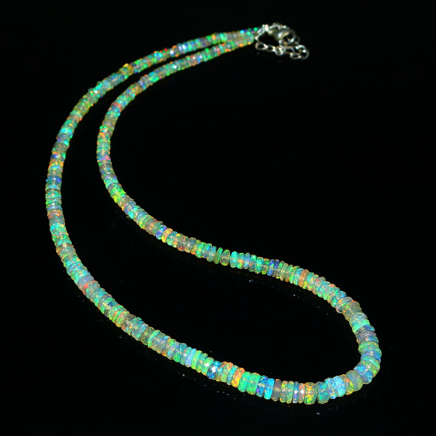 Natural Yellow Ethiopian Opal Tyre Necklace – Fire Gemstone Jewelry