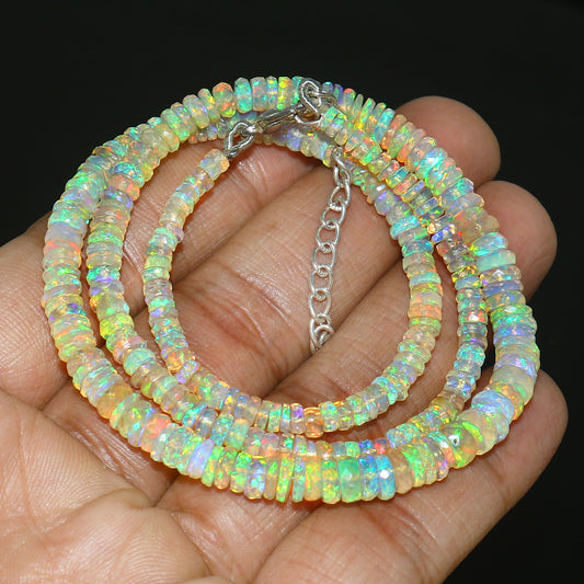 Natural Yellow Ethiopian Opal Tyre Necklace – Fire Gemstone Jewelry