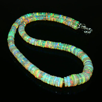 Natural Yellow Ethiopian Opal Tyre Necklace – Fiery Gemstone Jewelry | Elegant Gift for Her