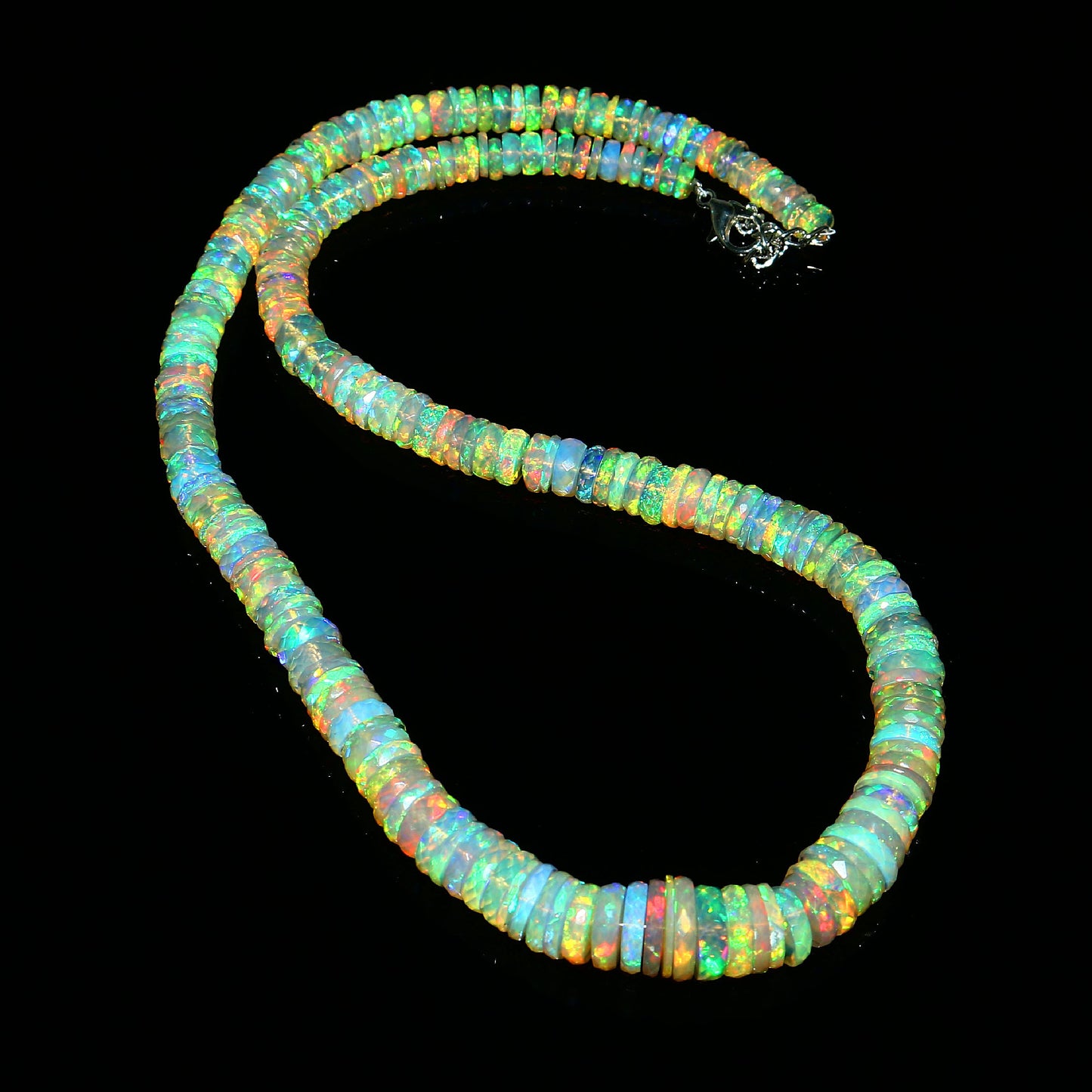 Natural Yellow Ethiopian Opal Tyre Necklace – Fiery Gemstone Jewelry | Elegant Gift for Her