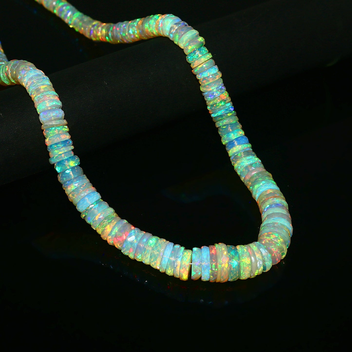 Natural Yellow Ethiopian Opal Tyre Necklace – Fiery Gemstone Jewelry | Elegant Gift for Her