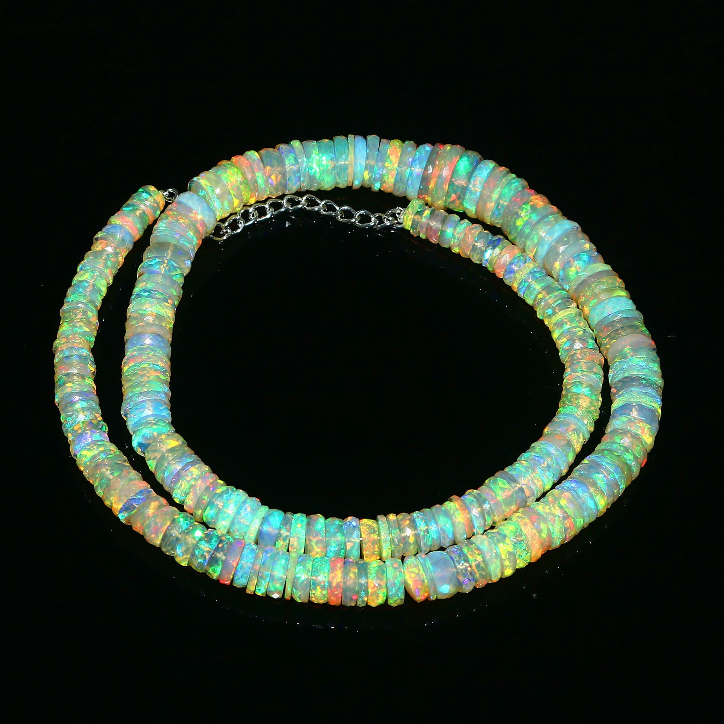 Natural Yellow Ethiopian Opal Tyre Necklace – Fiery Gemstone Jewelry | Elegant Gift for Her