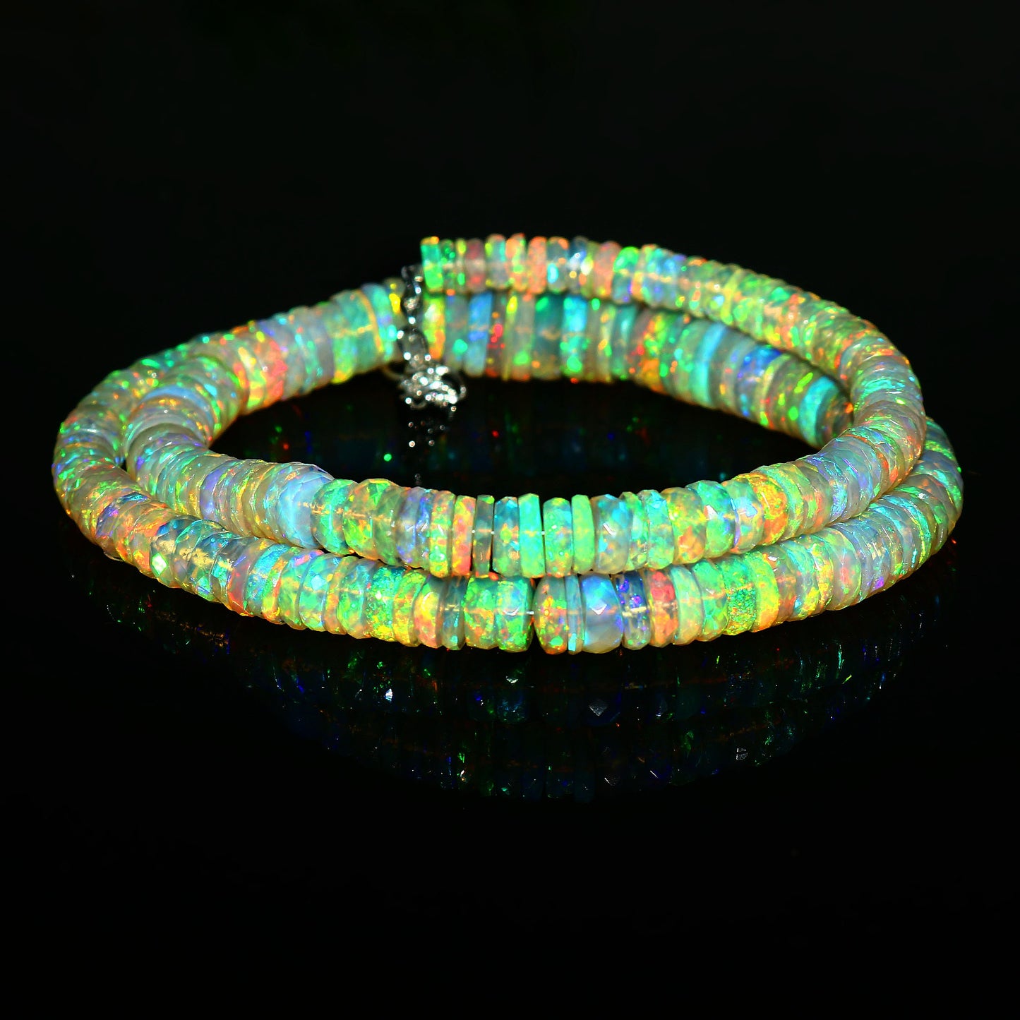 Natural Yellow Ethiopian Opal Tyre Necklace – Fiery Gemstone Jewelry | Elegant Gift for Her