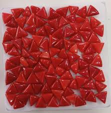 Natural Munga (Red Coral) Gemstone Scarlet Triangle 6.25 to 8.25 Carats Certified Original Moonga Stone for Courage, Energy & Mars Strength