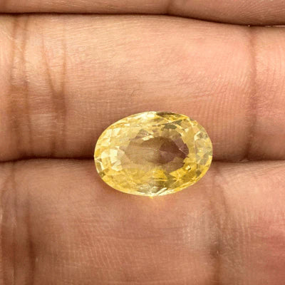 Pukhraj Ceylon (Yellow Sapphire) Gemstone Wight Yellow 4.25-6.25