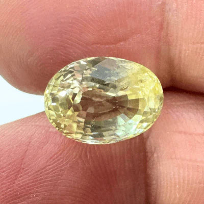 Pukhraj Ceylon (Yellow Sapphire) Gemstone Wight Yellow 6.25-8.25