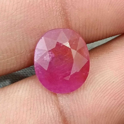 Natural Manik (Ruby) Gemstone Dark Pink 4.25 to 6.25 Carats Certified Original Ruby Stone for Sun Power, Confidence & Success