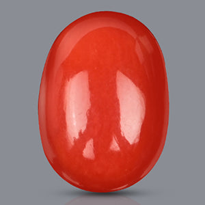 Natural Munga (Red Coral) Gemstone Red Oval 8.25 to 11.25 Carats Certified Original Moonga Stone for Courage, Energy & Mars Strength