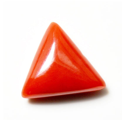 Natural Munga (Red Coral) Gemstone Scarlet Triangle 4.25 to 6.25 Carats Certified Original Moonga Stone for Courage, Energy & Mars Strength
