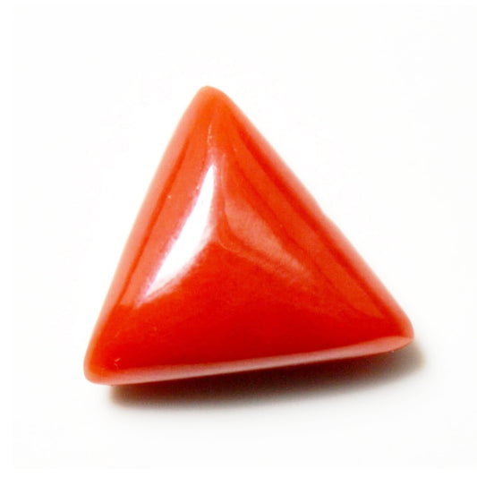 Natural Munga (Red Coral) Gemstone Scarlet Triangle 8.25 to 11.25 Carats Certified Original Moonga Stone for Courage, Energy & Mars Strength
