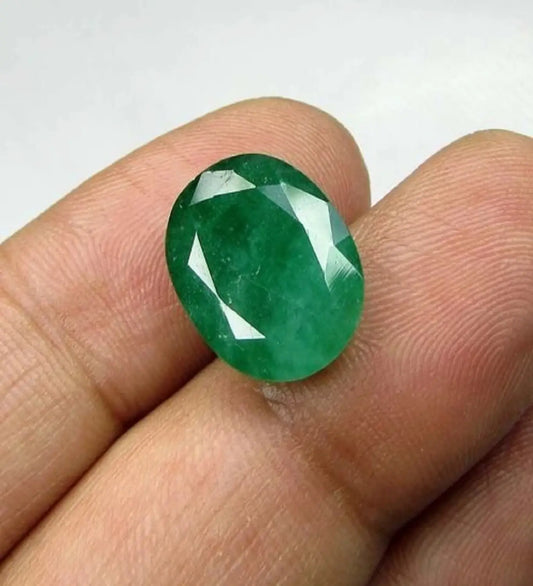 Natural Zambia Panna (Emerald) Gemstone Translucent Green 4.25 to 6.25 Carats Certified Original Zambian Emerald Stone for Mercury Strength, Intelligence & Business Success